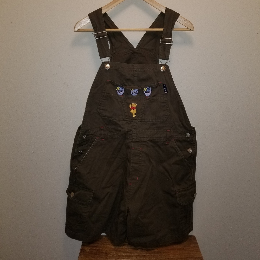 Winnie the Pooh Short Overalls Green Large